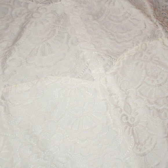 Dress Lace SMALL Cream color Long Sleeve Special Occasion Holiday Wedding - Picture 5 of 11